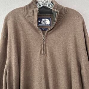 The North Face Wool Blend Quarter Zip Pullover Long Sleeve Knit Sweater Mens XL